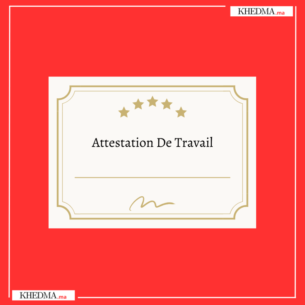 attestation de travail